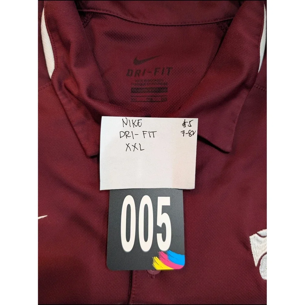 Nike Mens Kansas State Wildcats Dri-FIT Polo Shirt Maroon XXL NCAA Powercat Logo